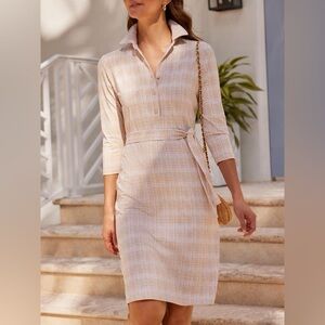 J. McLaughlin NWT Calla Belted Dress Long Sleeve Size Medium